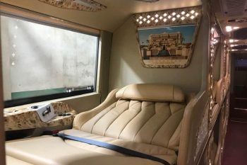 Luxurious cabin interior with leather seats and modern amenities on the Sao Viet Open Tour bus from Hanoi to Sapa