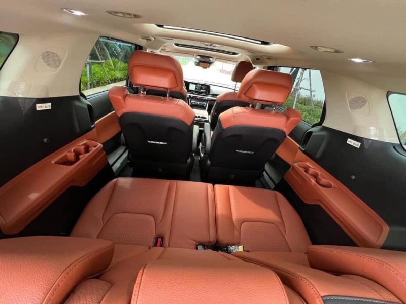 Luxco Travels - Spacious and Flexible Interior of Kia Carnival 7-Seater from Hanoi to Halong Bay