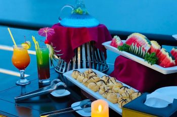 Fruit and dessert buffet with cocktails on La Casta Daily Cruise in Ha Long Bay