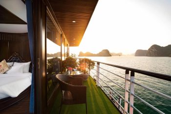 View from the balcony of La Casta Regal Cruise in Ha Long Bay