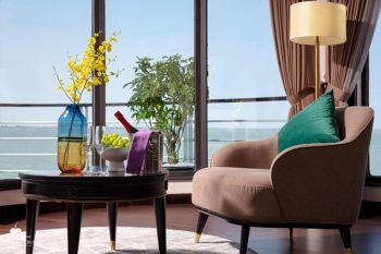 Luxury seating area on Mon Cheri Cruise in Halong Bay