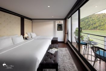 Spacious luxury cabin on Mon Cheri Cruise in Halong Bay