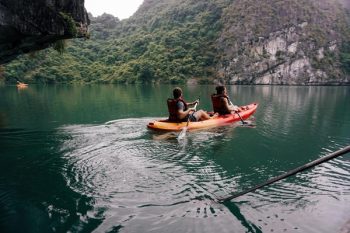 Kayaking on Halong Bay with Mon Cheri Cruise