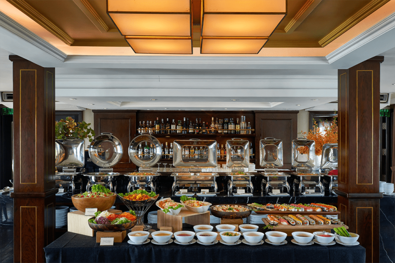 Luxurious buffet setup on Paradise Elegance Cruise, Halong Bay