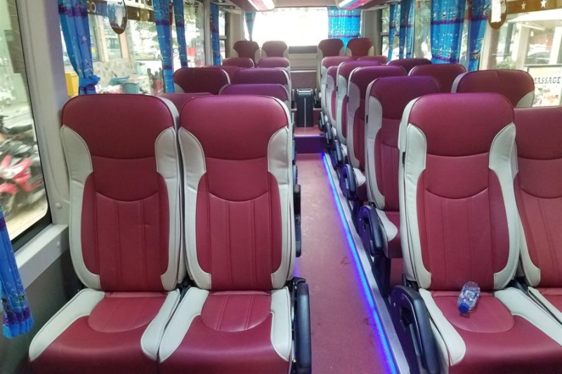 Luxco Travels - Interior of 35-Seater Shuttle Bus from Hanoi to Halong Bay