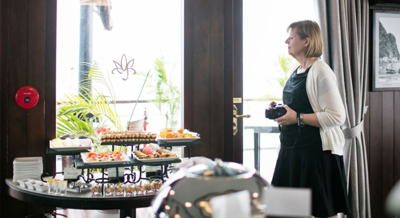 Guest enjoying the dessert buffet on Orchid Classic Cruise