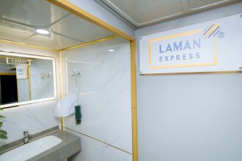 Luxurious cabin interior with leather seats and modern amenities on the Laman Express Train Hanoi to Lao Cai Sapa