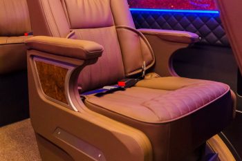 Luxurious Limousine van 10 seats interior with leather seats and modern amenities on the Sapa King Limousine company from Hanoi to Sapa
